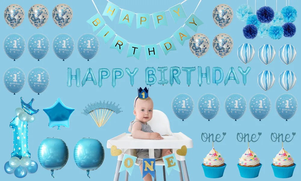 Oh Baby Photo Booth Requisiten Geschirr Cupcake Topper Wasserflasche Papieraufkleber Babyparty Party Kinder Alles Gute zum Geburtstag Zubehör – Detail 1
