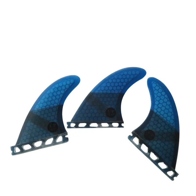 Surf Single Tabs S blue color ith Fiberglass Honey Surfing Fin 3PCS tri fin set