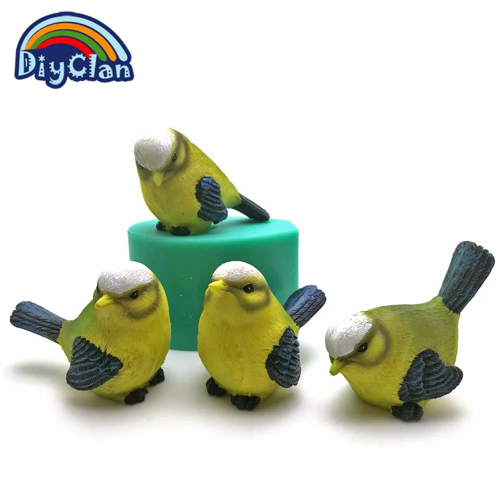 4 Style DIY Silikonowe formy dla ptaków Dekoracja 3D Symulacja kukułki Gipsowa forma mydła Rzeźba soli Rzeźba Wróbel Forma do świec