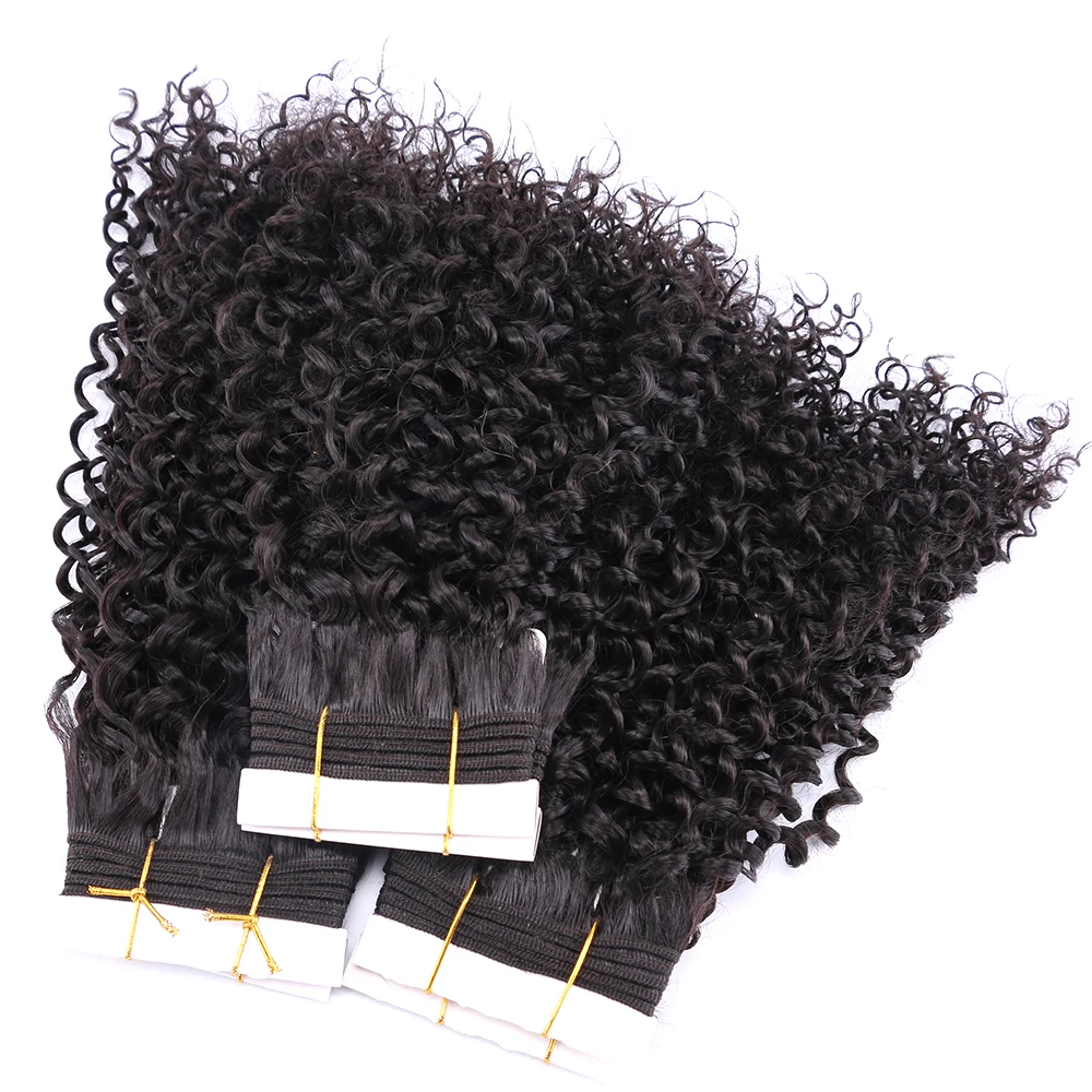 100 g/stks korte Afro Kinky Krullend Haar weave bruin Hoge Temperatuur Synthetisch Haar uitbreiding