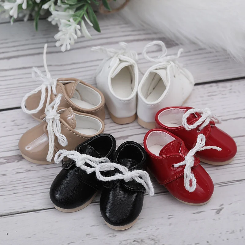 Clearance BJD Shoes 1/6 Leather White Black Red Khaki For YOSD BJD Dolls WX6-33 Length 4.6cm width 2cm Doll Accessories