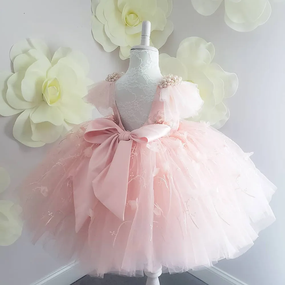 Vestidos de flores para niña, vestido de fiesta de tul para niño, vestidos de princesa de cumpleaños, vestido hinchado para niño, lindo Niño, comunión irst