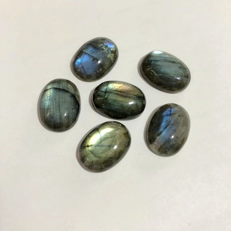 AAA Quality Blue Flash Labradorite Bead Cabochon 14x19mm Oval Gem Cabochons For Jewelry making, 2pcs/pack