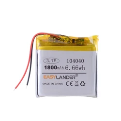 104040 3.7V 1800mAh Rechargeable li Polymer Li-ion Battery For GPS PSP MP3 SPeaker DIY PAD Power LED Bluetooth Pen GSP974241HT