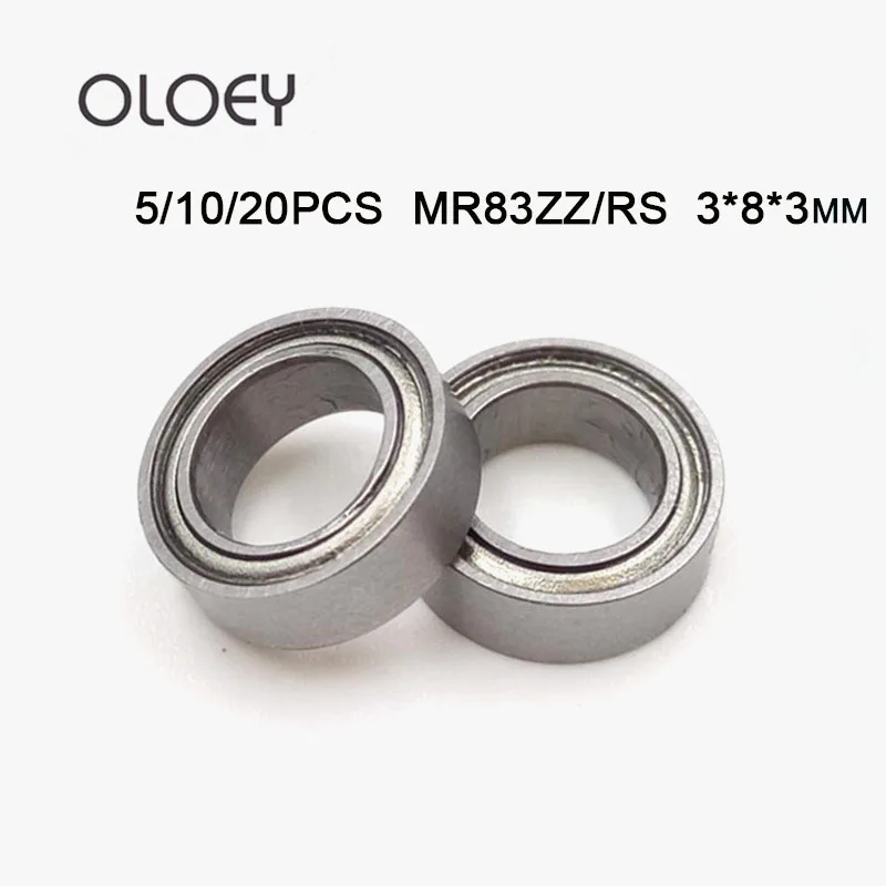 

MR83 ZZ RS 3X8X3 mm 5/10/20pcs Miniature Bearings ball bearing 3X8X3 mm 3*8*3 MR83ZZ Corrosion Resistance And High Precision