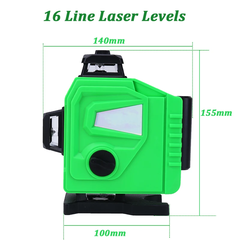 3D 4D 12 Lines Laser Level Self-Leveling 360° Rotating Vertical & Horizontal Lasers Green Lines High Precision Laser Level Tools