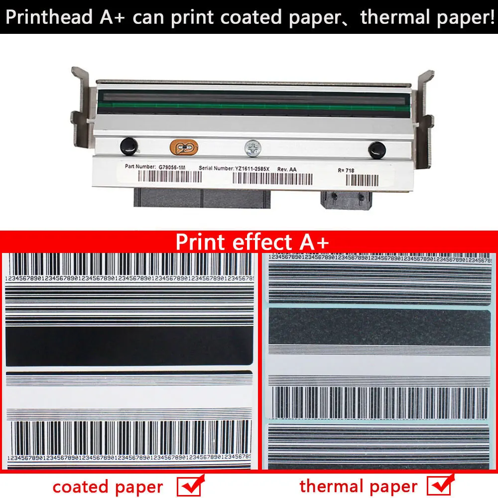 A+ Quality Printhead G79056-1M For Zebra Z4M Z4MPlus 203dpi Thermal Barcode Printer Spare Parts,90days Warranty