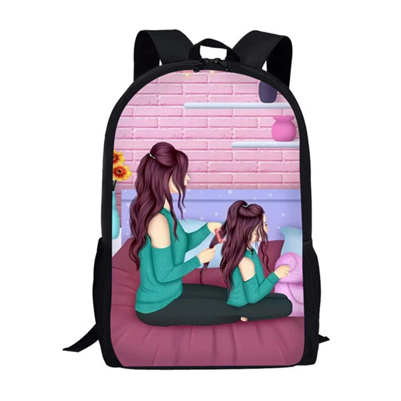 Bolso de viaje para hombre y mujer, Mochila con estampado de Super mamá, para ordenador portátil, para escuela, para niños y niñas