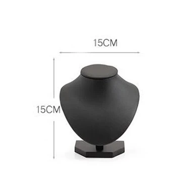 High Quality Model Bust Show Exhibitor 6 Options Black PU Jewelry Display Necklace Pendants Mannequin Jewelry Stand Organizer