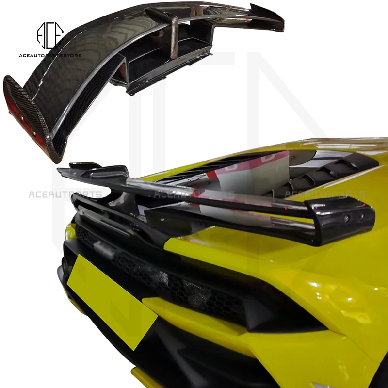 Full Carbon Rear Spoiler Carbon Fiber Spoilers Wing For Lamborgini Huracan LP610 LP580 retrofit SVJ Rear Spoiler Wings