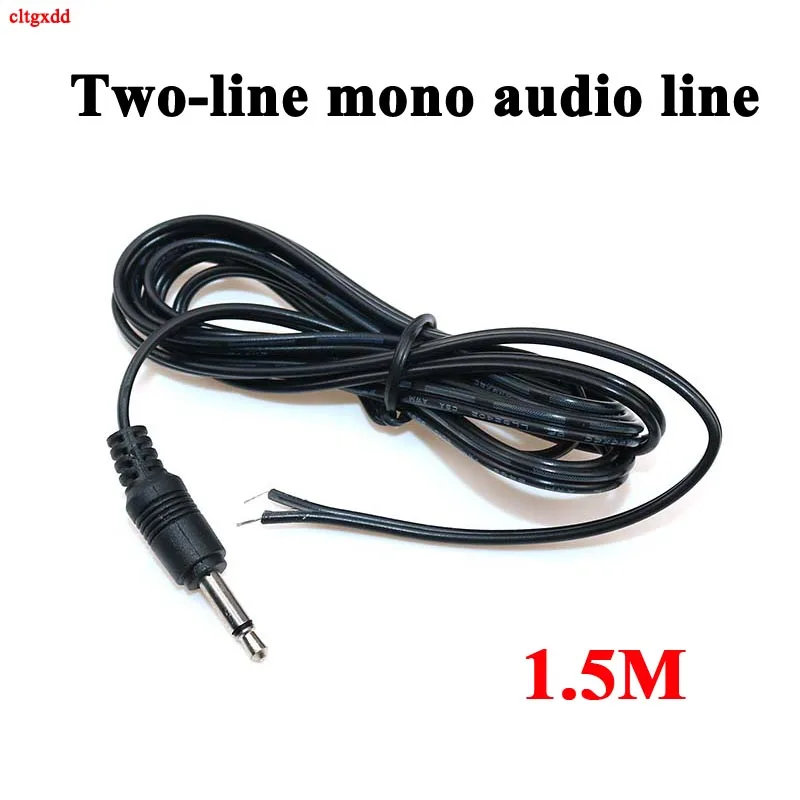 cltgxdd Two-line Mono Stereo Headset male Plug with cable 2 pole 3.5mm plug DIY Replace Audio Cable Repair wire rod