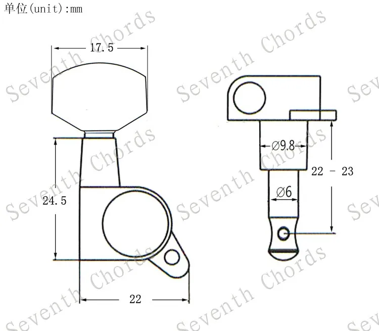 1 Set Bronze-Kupfer-Stimmwirbel für E-Gitarre und Akustikgitarre, Stimmmechaniken, Saiten, Knöpfe, Stimmapparate, Zubehörteile – Detail 17