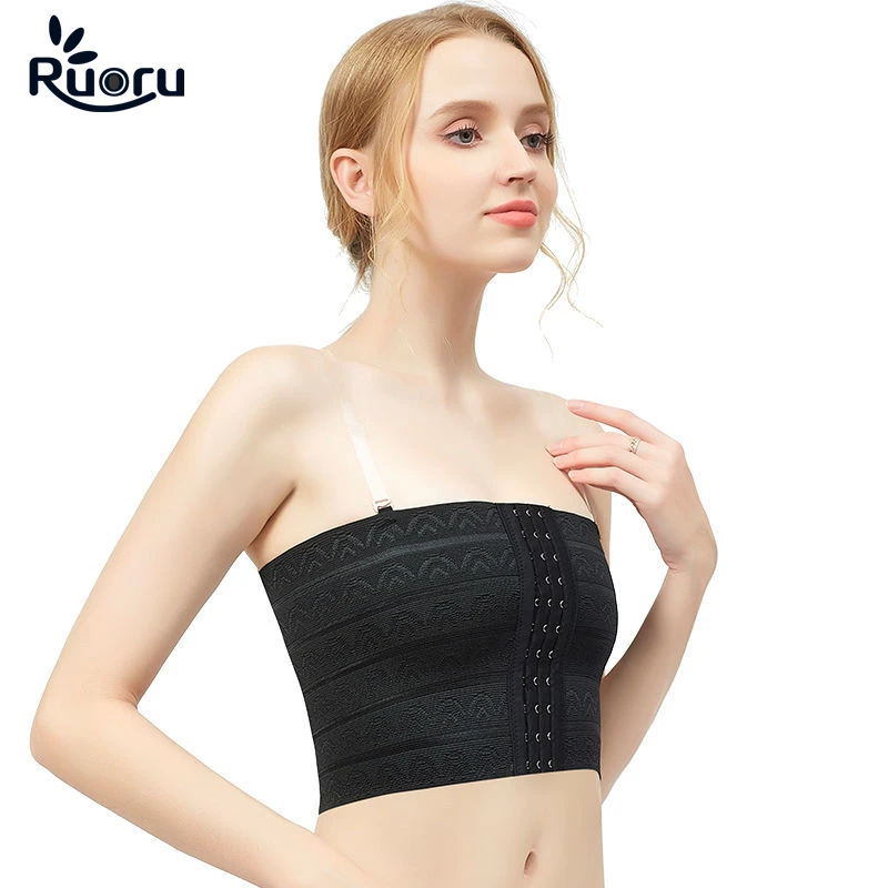 Ruoru Fashion Women Summer Casual Chest Breast Binder Trans Tank Tops Sleeveless Tube Lesbian Tomboy Cosplay with Bra Straps