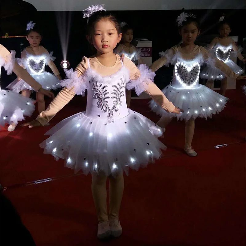 Luminous ballet costume costume actress dance skirt Chinese folk dance new fluffy skirt fluorescent performance clothing