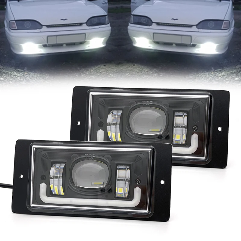 1pair for Vaz 2114 van Chevrolet Waterproof 12V 6000K Led Fog Light fog Passing Light for lada 2110 -2117 cars front fog Lamp .