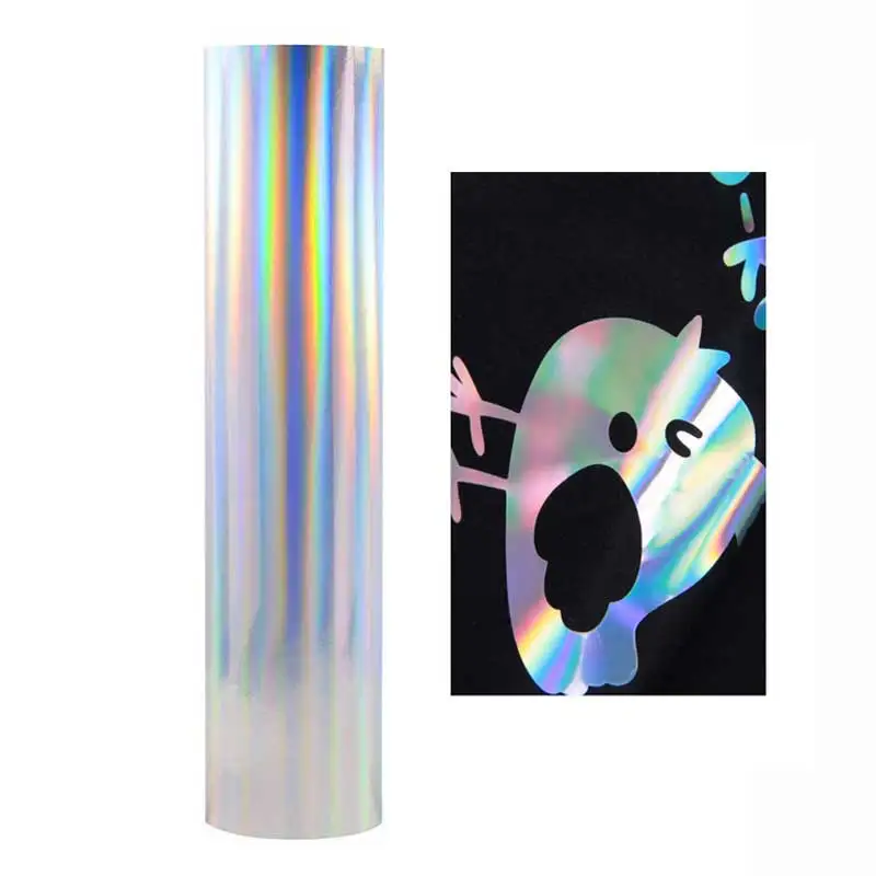 

Hologram Heat transfer vinyl Iron On transfer holographic vinyls HTV for clothes heat press film roll easy cut and weed washable