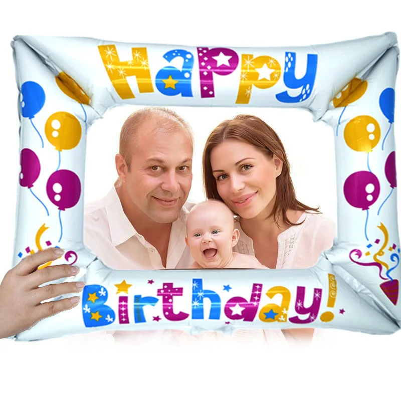 1pc photo frame aluminum film balloon birthday birthday photo prop balloons baby baptism party decoration  Polka dot ball