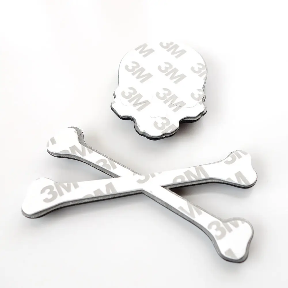 3D Crossbones Skull Demon Metal Logo Emblem Badge Decal Tank Sticker for Harley Honda Kawasaki Suzuki Yamaha DUCATI CUSTOM