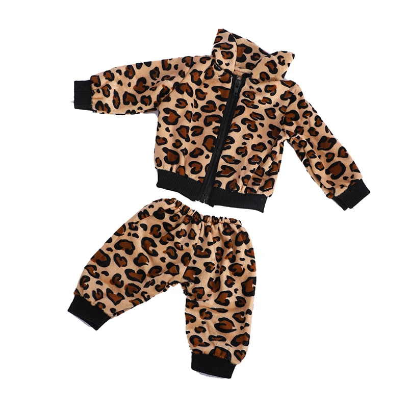 18 zoll Puppe Kleidung Leopard Print 43 cm Baby Geboren Kleidung Amerikanische Mädchen Puppe Kleidung OG Puppen Puppenhaus Zubehör Mädchen geschenk