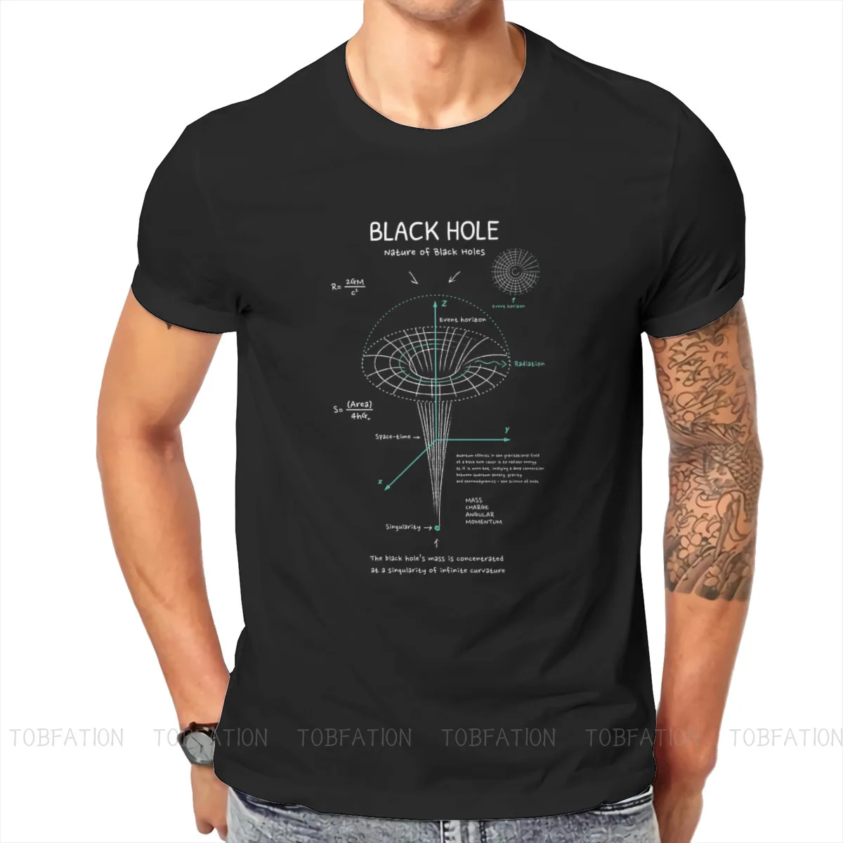 

Interstellar Cooper Science Fiction Film Black Hole Tshirt Graphic Grunge Summer Men's Short Sleeve Cotton Harajuku T Shirt