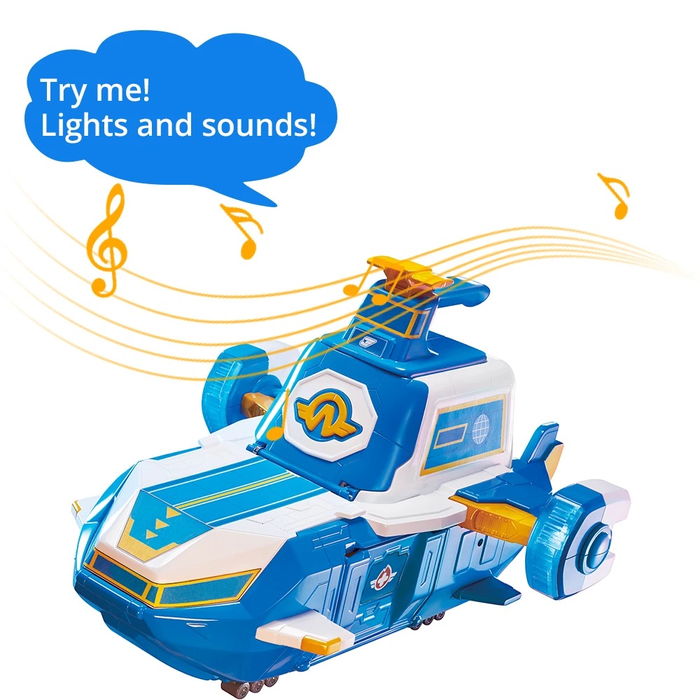 Super Wings S4 Air Moving Base  With lights & Sound World Aircraft Playset Includes 2” Jett Transforming Bots Toys For Kids Gift