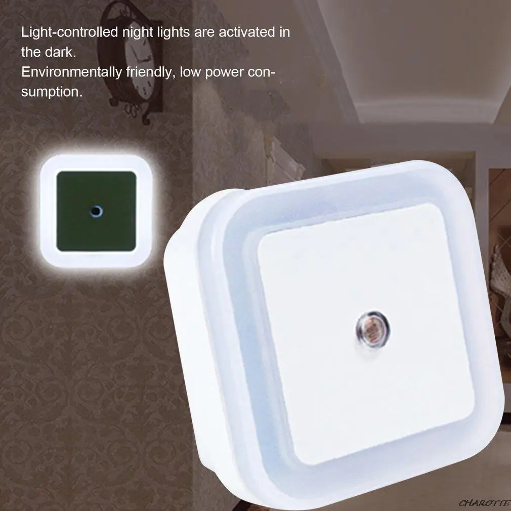 อัจฉริยะ LED เหนี่ยวนำโคมไฟสแควร์ Wall Light Night Light สวิทช์อัตโนมัติ Light Sensor ห้องนอนเครื่องใช้ในครัวเรือน