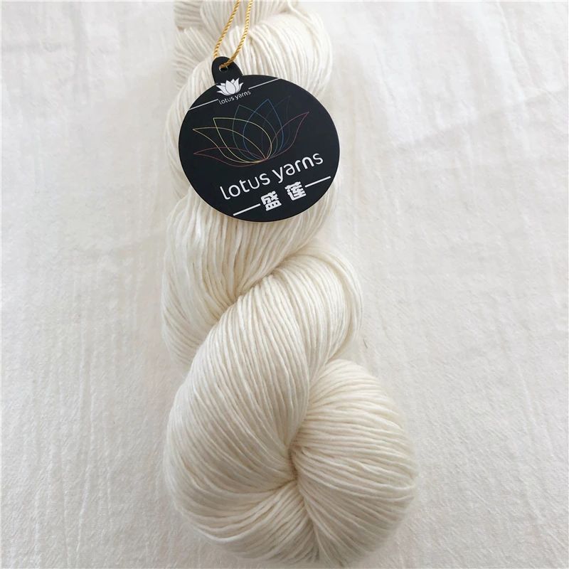 100g Hank 100% Merino Wool Yarn Lace Weight Hand knitting Crochet Soft Yarn Undyed Natural White 1ply