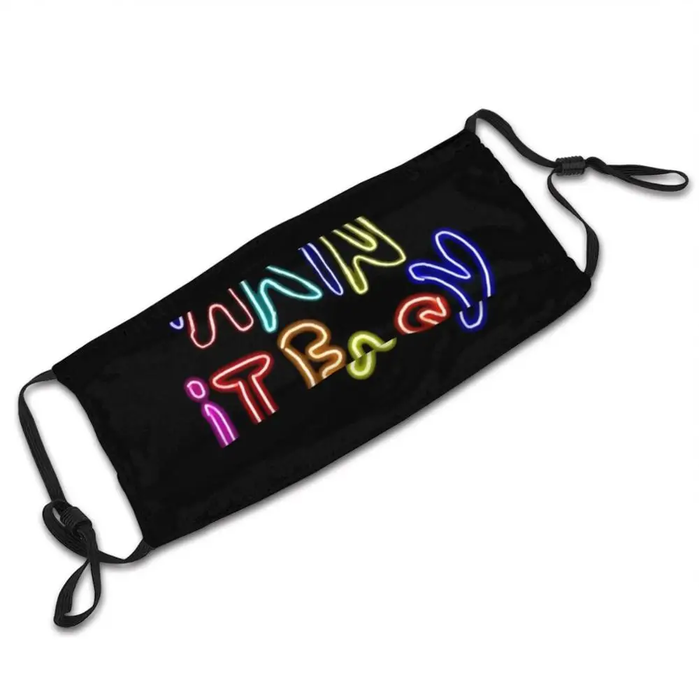 Takin' It Easy! Custom Pattern Washable Filter Pm2.5 Adult Kids Mask Taking It Easy Neon Lights Hand Written Words Text