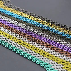 5meters Silver Gold Plated Flat Metal Link Chains Bulk For DIY Jewelry Necklace Chains Making Materials Handmade Supplies