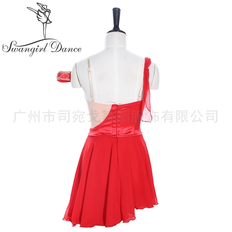 Red Cupid Variation Professional Ballet Costume Tutu Dress Diana And Acteon Chiffon Ballet Stage Costume BT4044A
