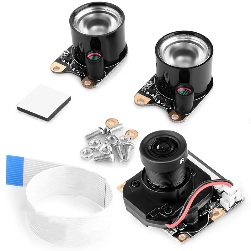 Módulo de cámara de visión nocturna para Raspberry Pi 4, Kit de cámara web con Sensor ir-cut integrado, Mini 5MP 1080P HD Video OV5647