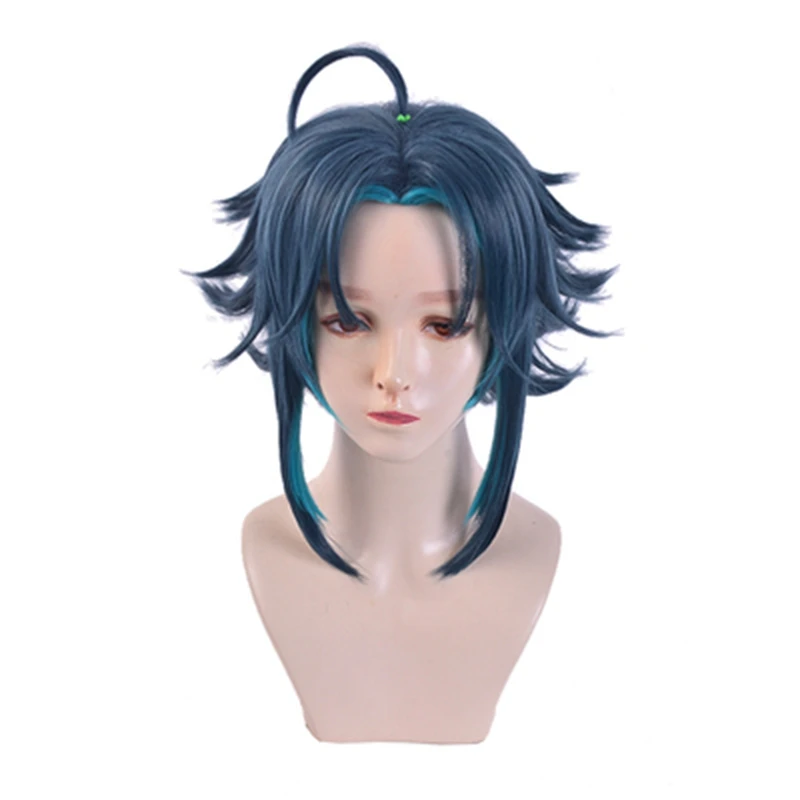 2020 new game Genshin Impact wig cosplay indigo protector Yasha mandrill double color wig + breathable hair net