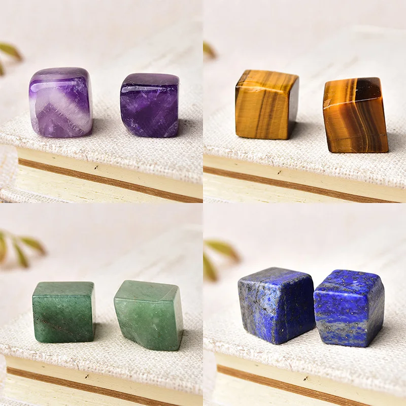 Natural Stone Quartz Cube Crystal Healing Crystal Seven Chakras Reiki Polished Mineral Aquarium Decoration Collection Gift
