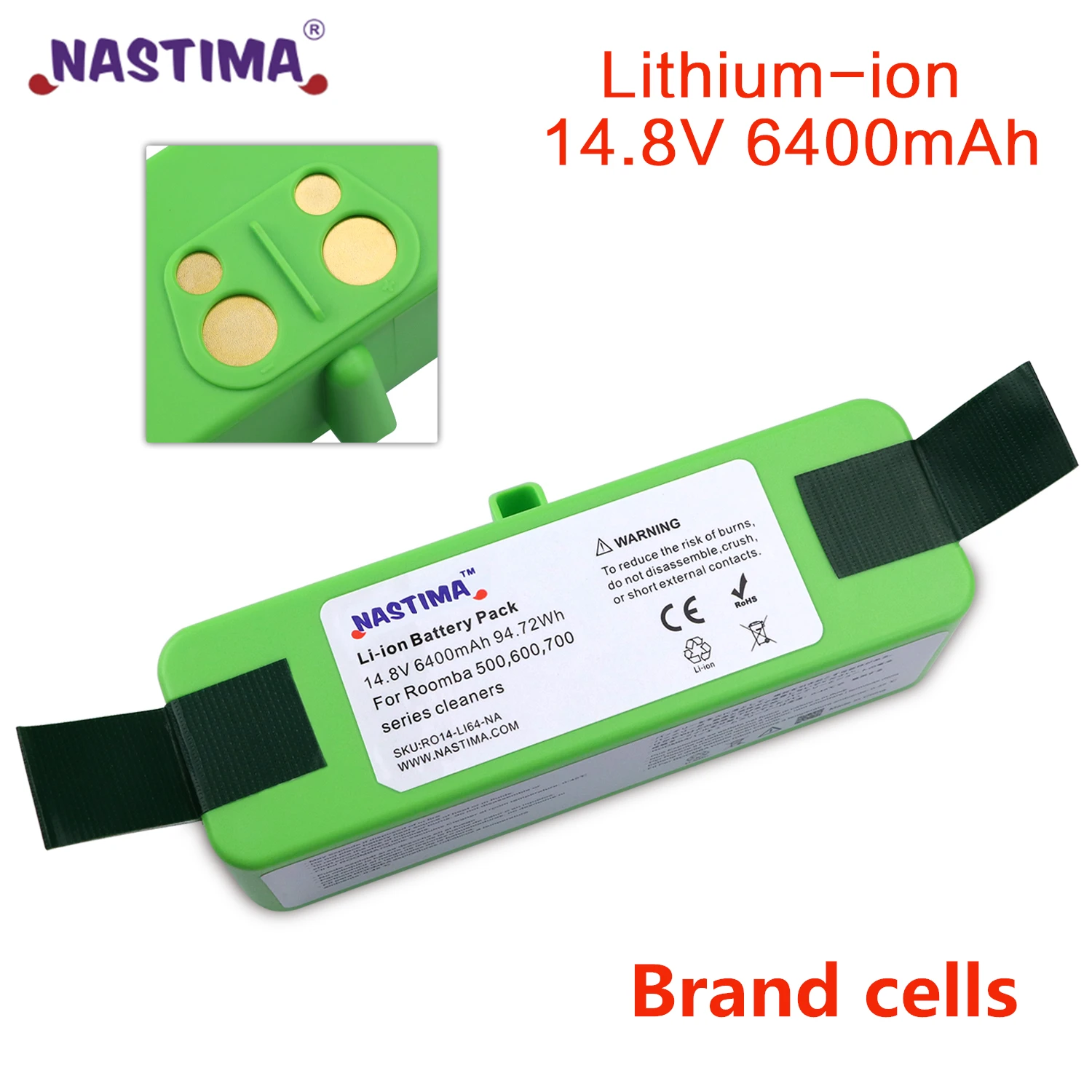 Akumulator litowy NASTIMA 14,8 V 6400 mAh/4400 mAh do iRobot Roomba 500 600 700 800 Series 560 620 650 700 770 780 880