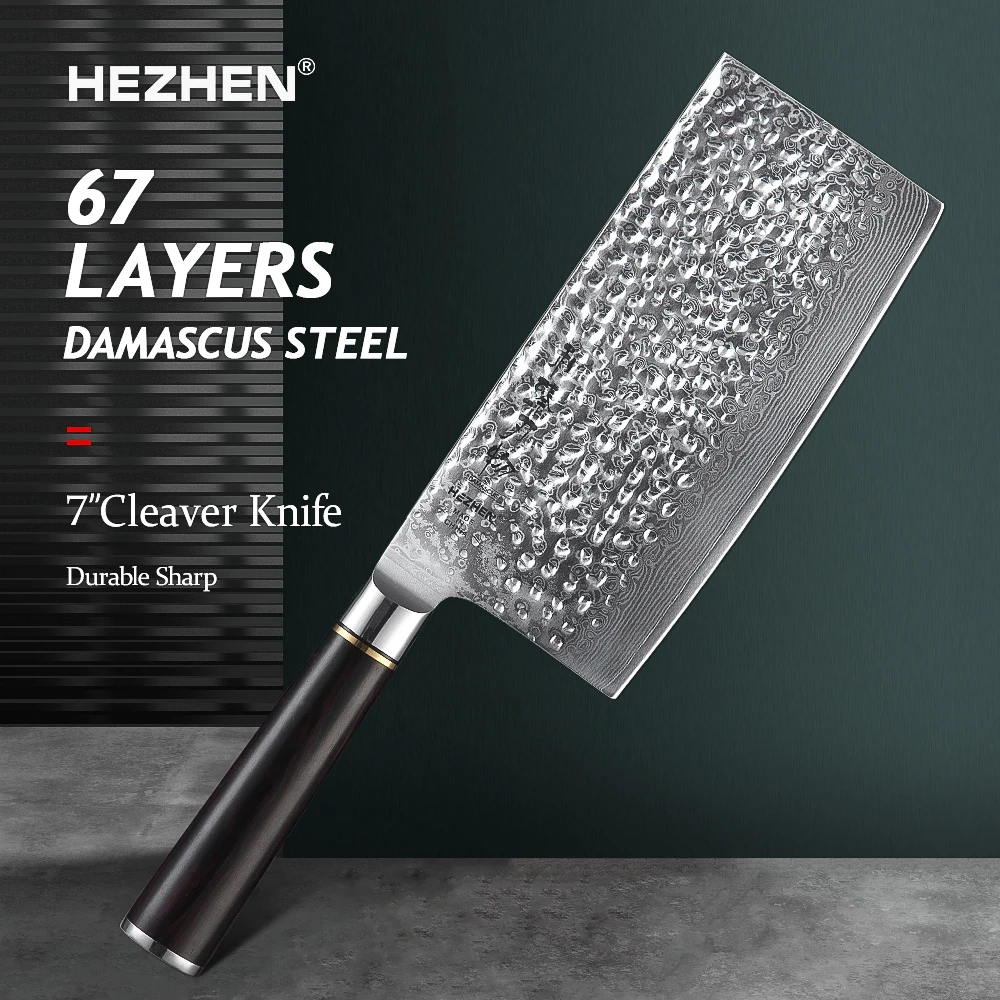 

HEZHEN Classic Series 67 Damascus Steel Kitchen Knife For Meat Vegetable Professional Japanese Cook Kitchen Knife