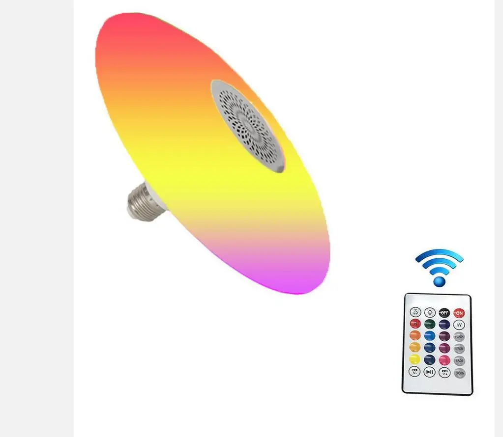 Imagem -03 - Inteligente Rgb Bluetooth Música Ufo Lâmpada E27 Suporte da Lâmpada com 24 Teclas de Controle Remoto Ac85260v Decoração para Casa