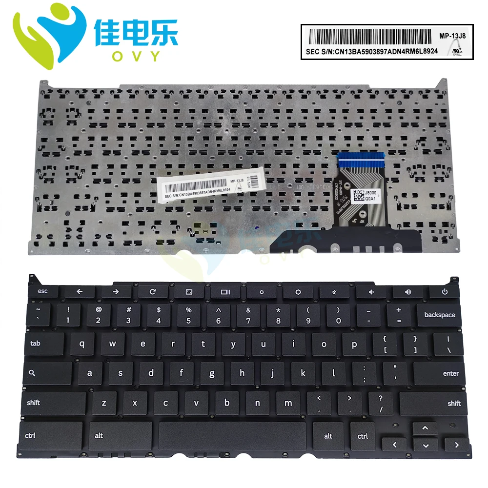 

US English Keyboard For Samsung Chromebook XE501C13 S02US K02US XE500C13 MP-13J8 black replacement keyboards laptop parts New