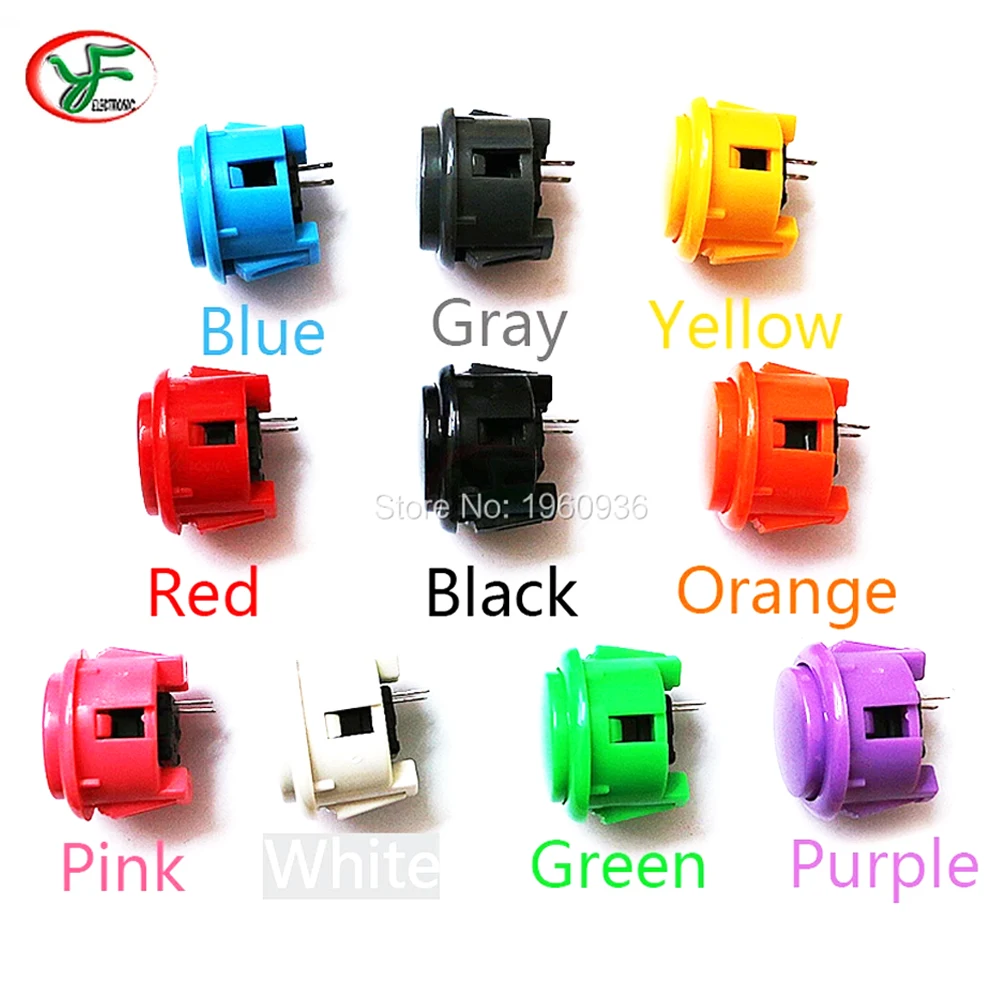 Arcade Push Button 30MM 24MM Game Switch Have Click Sound Microswitch PC /PS3 USB Joystick DIY SANWA Style Push Button Replace