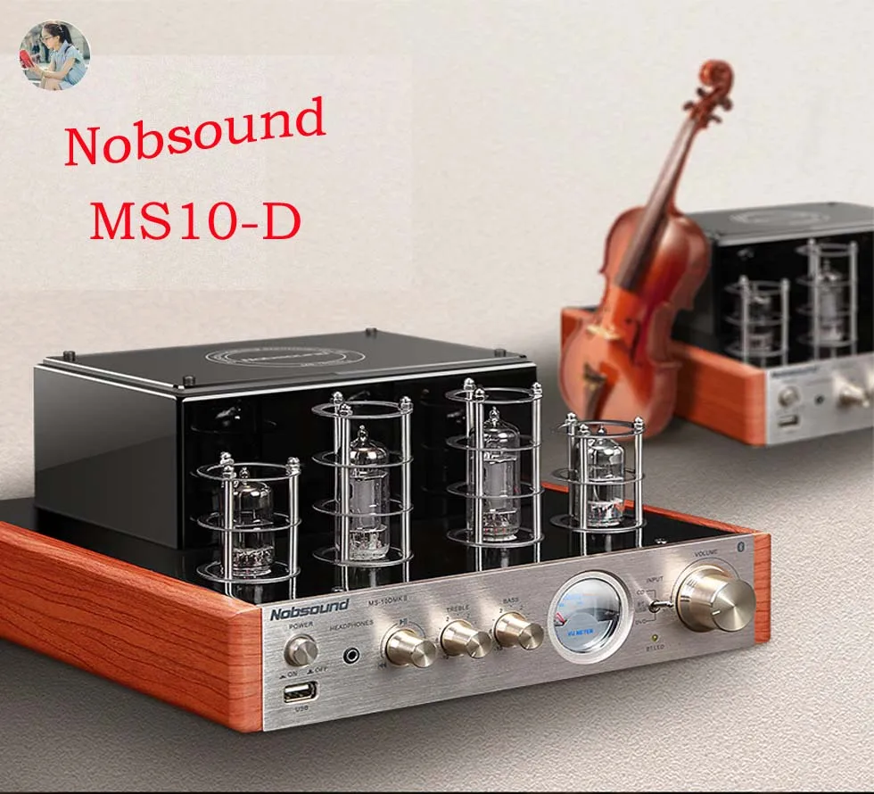 Nobsound MS-10DMKⅡ 6P1 Upgraded Version Of Bluetooth Tube Amplifier Fever Sstereo Preamplifier 2*25W AC220V With Display