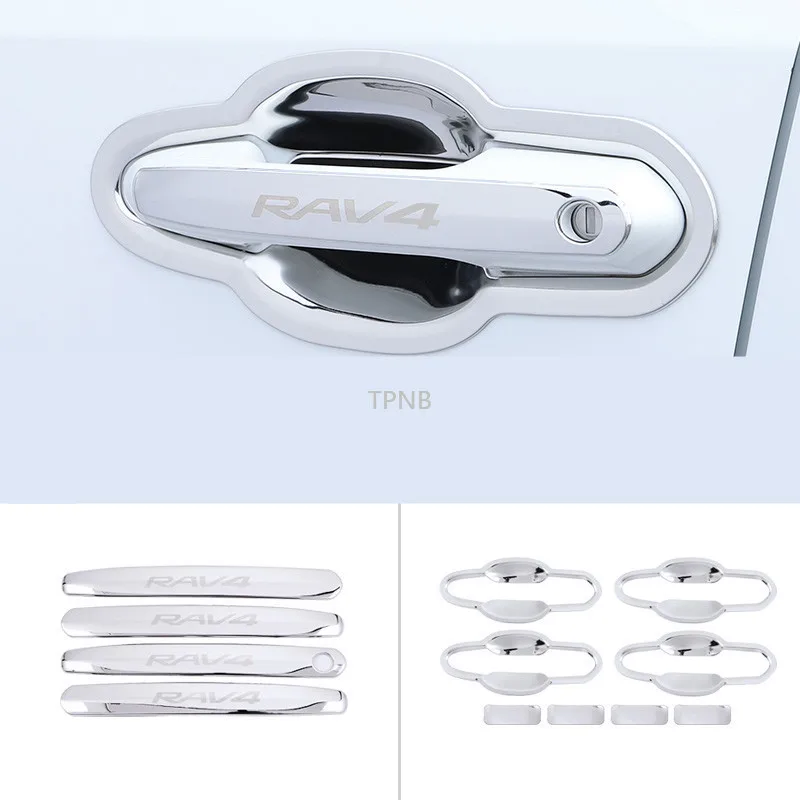 Stainless Steel Door Handle for Toyota RAV4 2019 2020 Outside Bowl Accessories