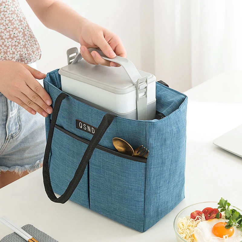 

Large Capacity Insulation Bag Portable Square Thick Aluminum Foil Lunch Bag Office Workers Students Food Bento Box for Picnic