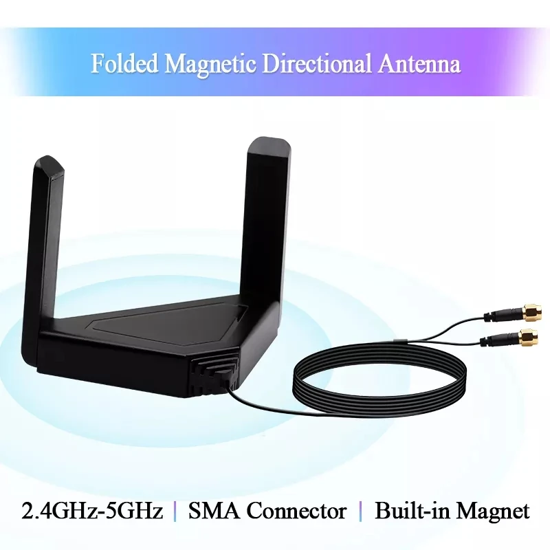 Ensemble d\'antennes externes à Gain élevé 2.4G/5Ghz antennes bi-bande 6Dbi pour carte WiFi Intel AX210 AX200 9260NGW adaptateur PCIe de bureau