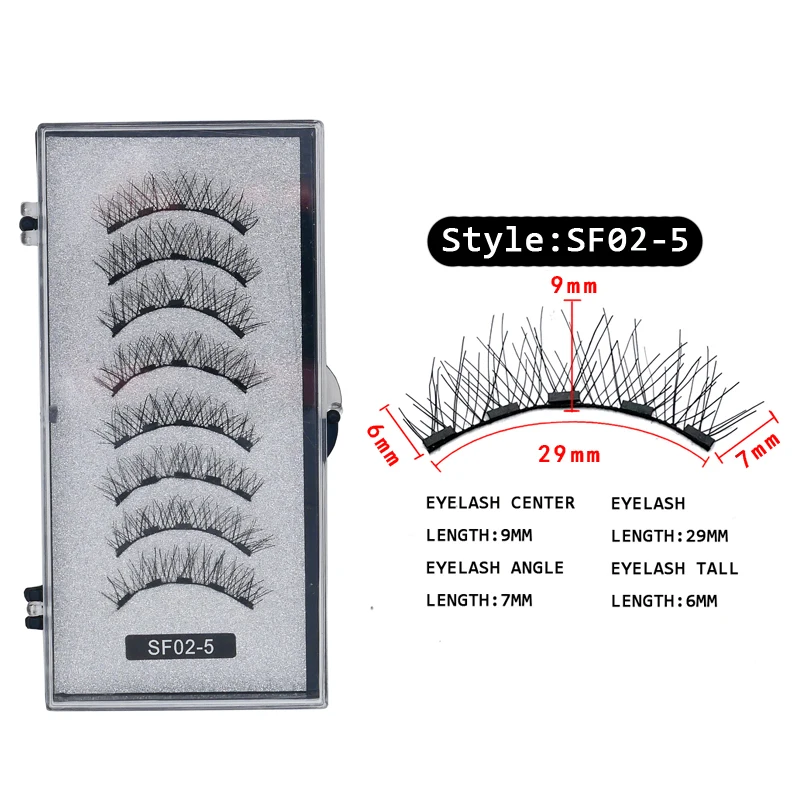 4 Paar 5 Magnete 3D Magnetische Falsche Wimpern Handgefertigte Künstliche Faux Cils Magnetische Natürliche Nerz-Wimpern mit Pinzette – Detail 4