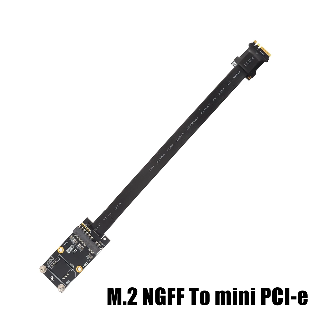 Klucz mPCIe do M.2 A.E. przedłużacz, karta mini pcie mPCI-e do NGFF M2 A.E. Kabel adaptera przedłużającego gniazdo Dostosowana długość — zdjęcie 2