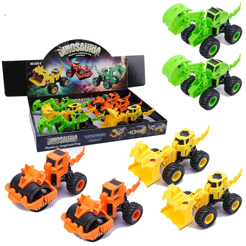 

Children Wildlife Cartoon Inertial Engineering Vehicle Toy Pull Back Vehicle Toy With Dinosaur Gift For Children