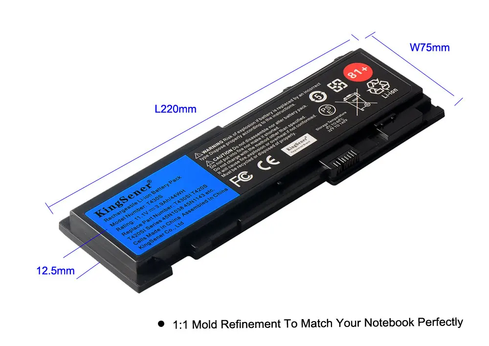 KingSener Laptop Battery For Lenovo ThinkPad T430S T420S T420si T430si 45N1039 45N1038 45N1036 42T4846 42T4847 44WH 500+ Cycles