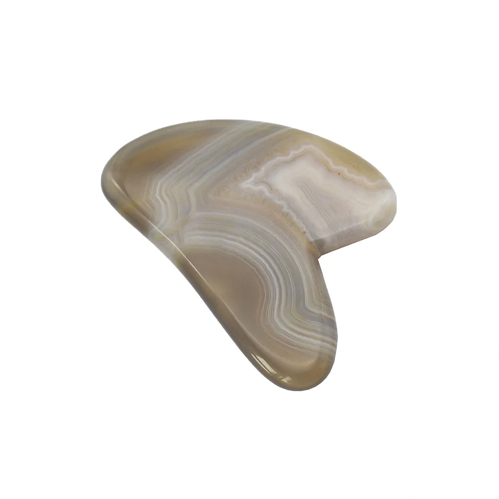 

Natural Grey Agate Gua Sha Jade Massager Guasha Gouache Stone for Face Massage Skin Care for Body Health