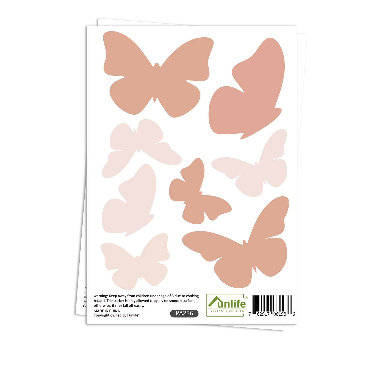 Boho Pink Butterfly Wall Stickers for Baby Girls Boys Room Nursery Nordic Warm Home Decoration Creative Animals Vintage Stickers