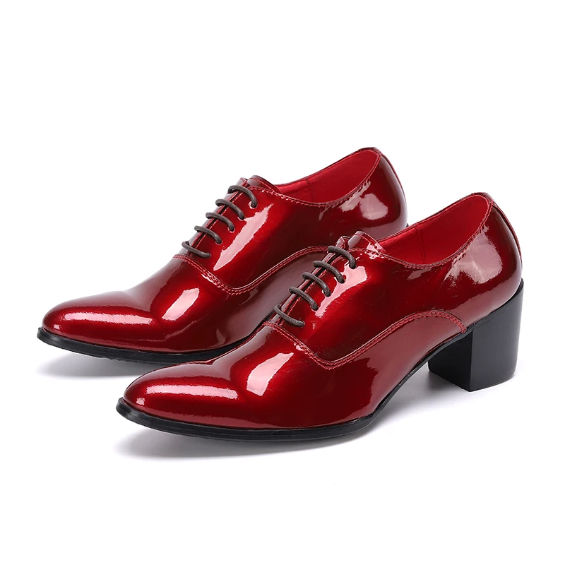 

Spring Men dress shoes Luxury stage show Grace Gentleman leather lace up Men's shoes High Pointed Dress shoes Wedding shoes