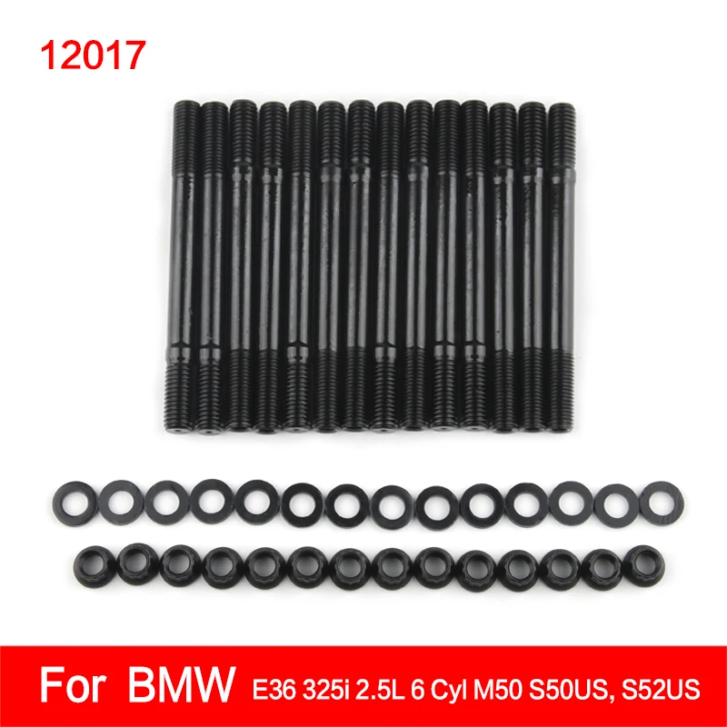 for 201-4302 Cylinder Head Stud Kit for BMW E36、325i 2.5L 6 Cyl M50 3.0L S50US 3.2L S52US Inline 6 (12017)